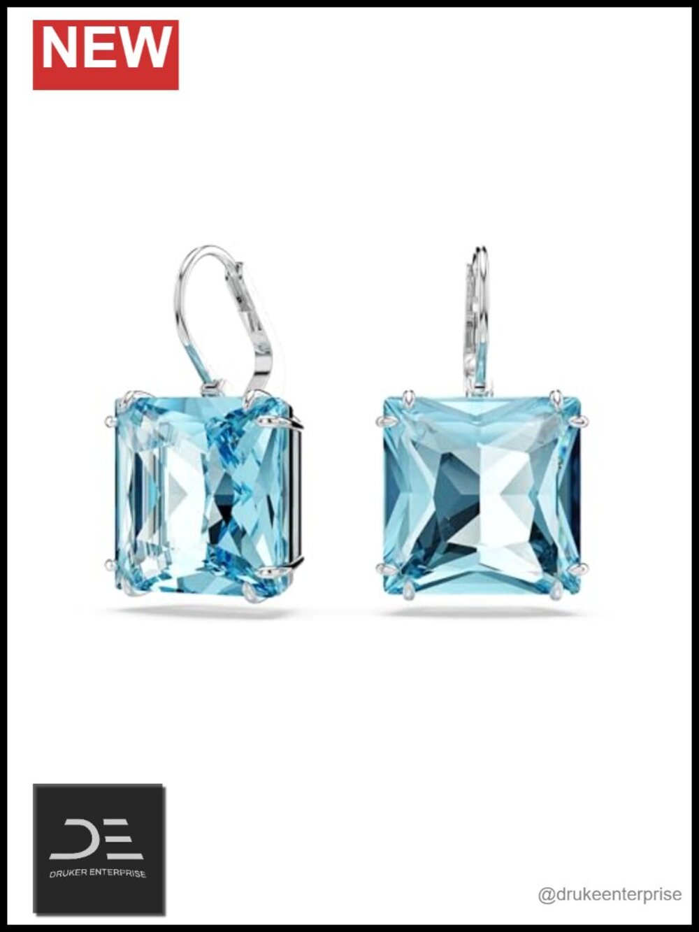 Crystal Drop Earrings with Rhodium Finish - 6.5 cttw